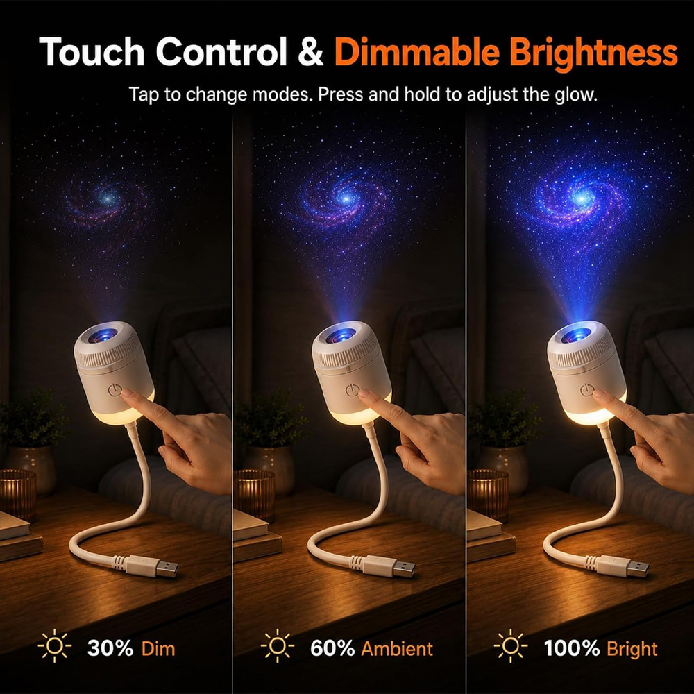 Planetarium Projector Home - 24-fach drehbarer Galaxy-Sternenhimmel-Projektor, tragbar, für Auto