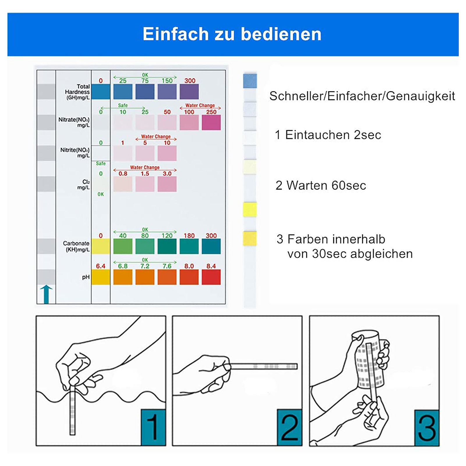 100 stücke 6-in-1 Wasser Quali – Ph Strip Test Bewertung und Preis